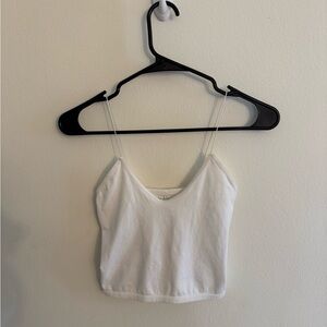 White Fitted Sleeveless Crop Camisole Size XS